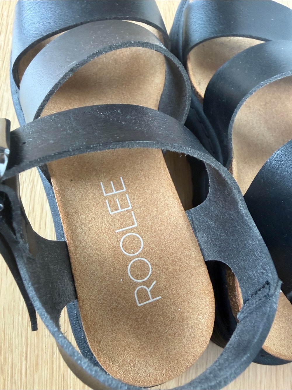 Roolee Black Triple-Strap Platform Sandals - Picture 3 of 4